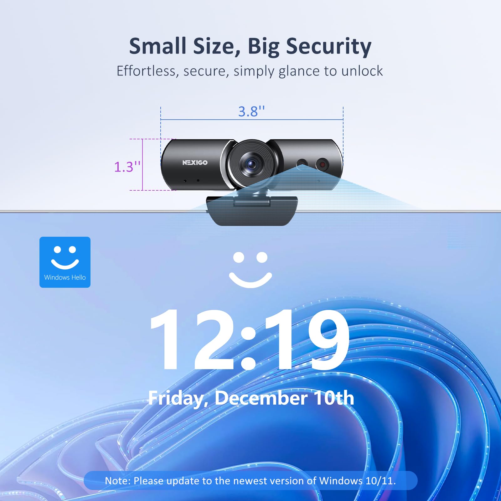 Foto 4 | Cámara Web Nexigo Hellocam Pro 1080p 60 Fps Con Windows Hello - Venta Internacional.