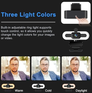 Foto 2 | Xtellar Cámara Web 4k Ultra Hd Con Trípode Y Luz Led Ajustable Para Streaming Y Video Conferencias