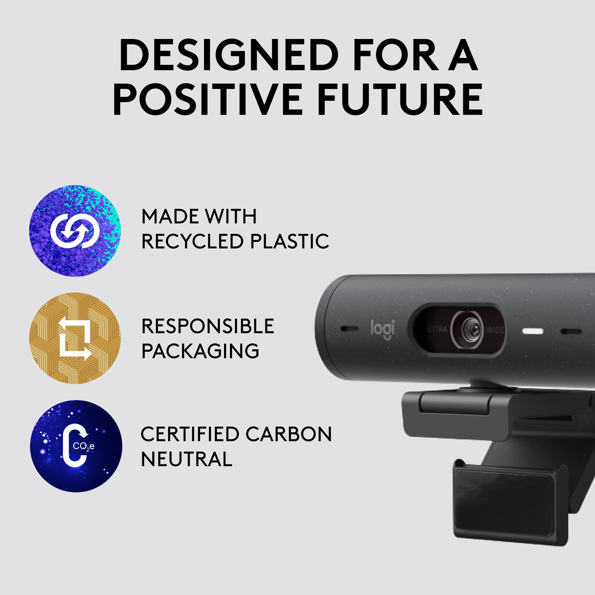 Foto 5 | Reacondicionado Cámara Web Logitech Brio 500 De 4 Mp  1080p  Usb-c  Color Grafito  Renovada - Venta Internacional.