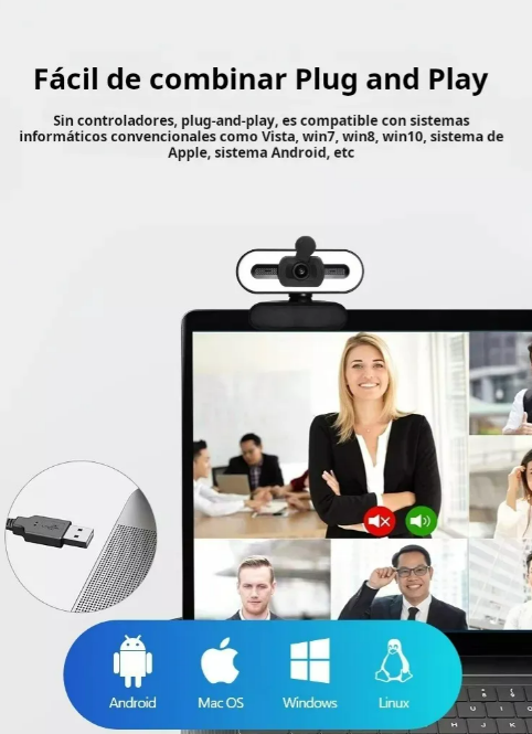 Foto 3 pulgar | Webcam Xtellar 4K Ultra HD con Micrófono Estéreo