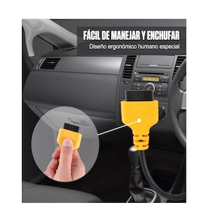 Foto 3 | Autool Obd2 - Cable De Extensión De 16 Pines Y Conectores Amarillo 30cm