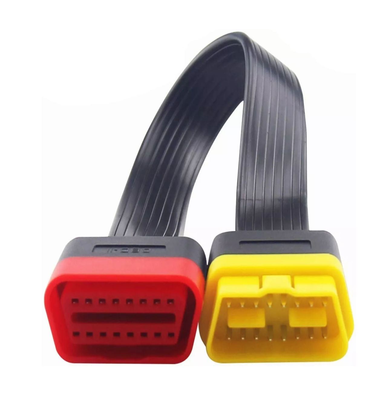 Cable De Extensión Obd2 16 Pin Para Escaner Automotriz 36cm Negro/rojo/amarillo