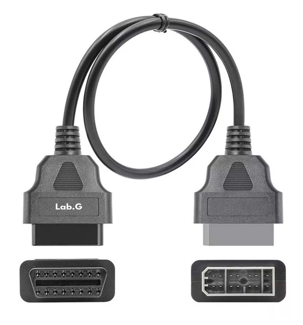 Foto 3 pulgar | Adaptador De Escáner Obd2 Para Nissan/tsuru De 16 A 14 Pines Lab.g Negro