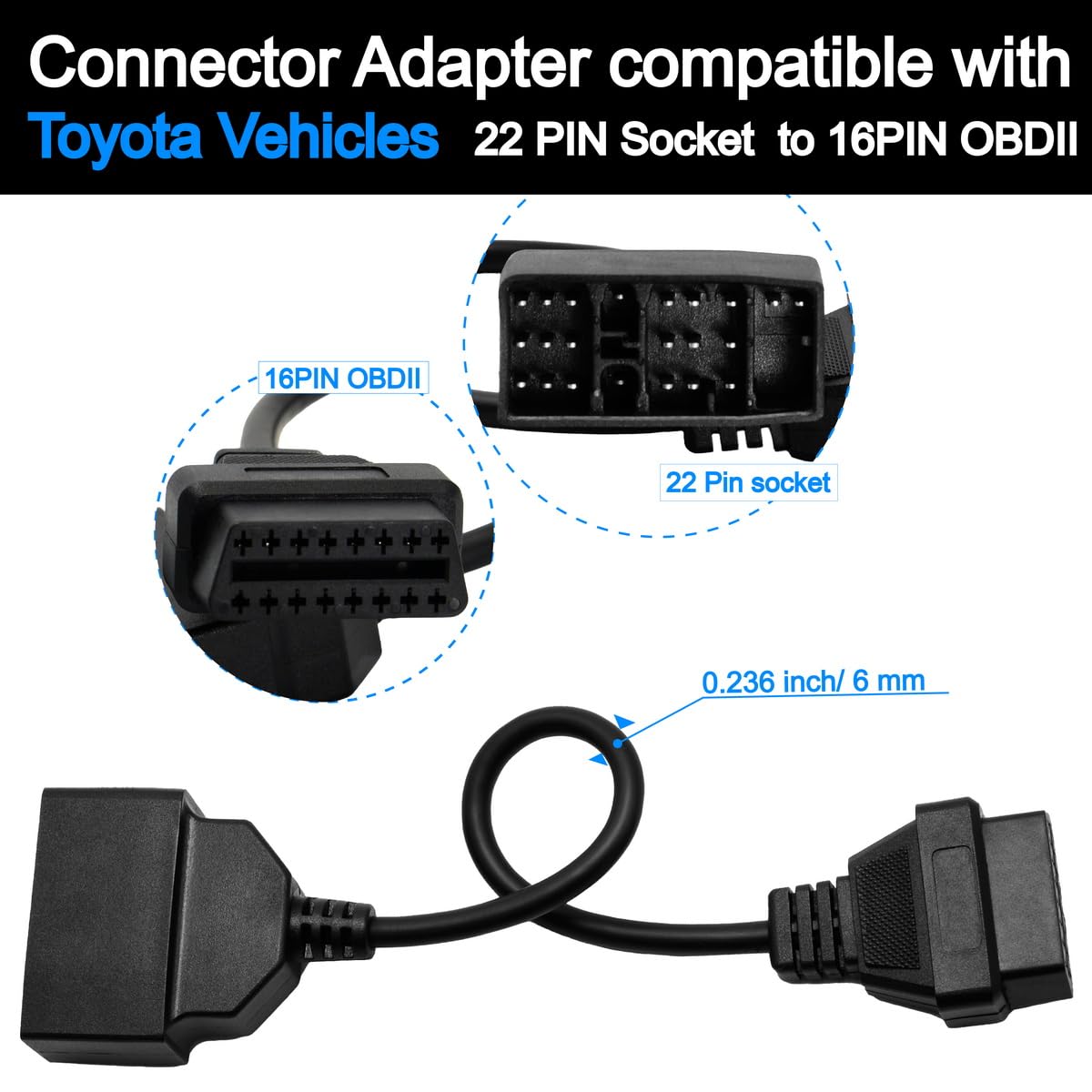 Foto 2 | Cable Adaptador Goliton Obd1 De 22 Pines A Obd2 De 16 Pines Para Toyota - Venta Internacional.