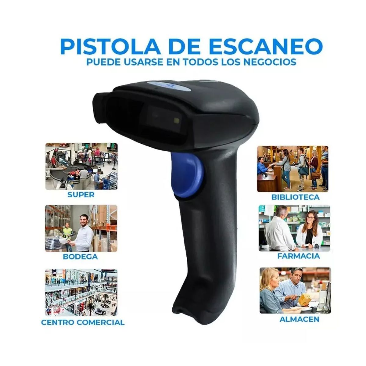 Foto 5 pulgar | Lector de Codigos de Barras Elegate Inalambrico Recargable color Negro