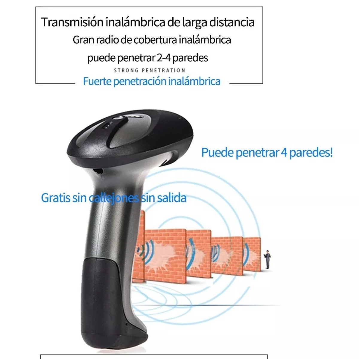 Foto 3 | Lector de Códigos de Barras Inalámbrico Eo Safe Imports Esi-5274 Negro Recargable