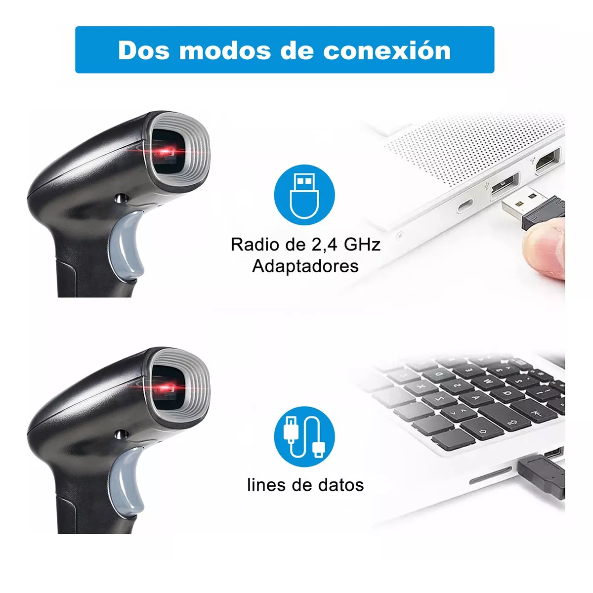 Foto 7 pulgar | Lector de Código de Barras 1d/2d Lector Qr Inalámbrico Eo Safe Imports Esi-8671 color Negro