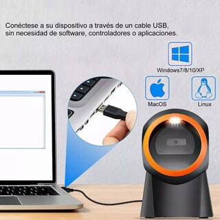 Foto 4 | Lector Código Barras Omnidireccional 1d/2d/qr Usb Scanner Eo Safe Imports Esi-8670 color Negro