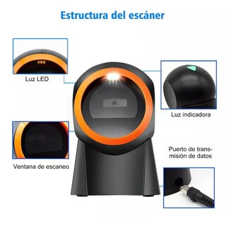 Foto 6 | Lector Código Barras Omnidireccional 1d/2d/qr Usb Scanner Eo Safe Imports Esi-8670 color Negro