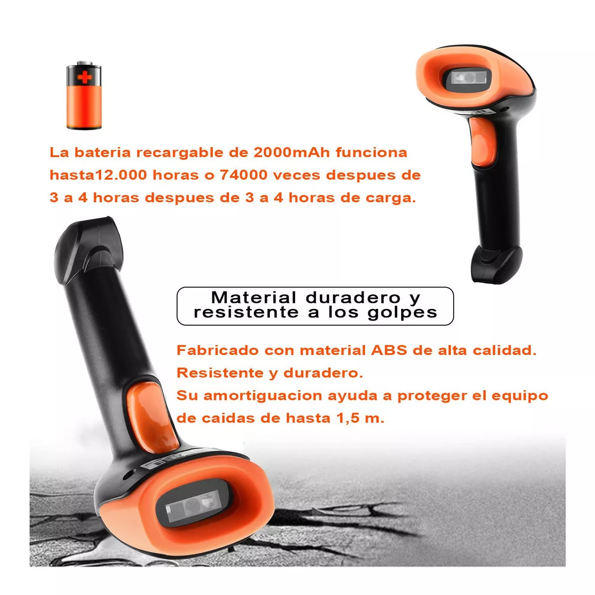 Foto 2 | Lector de Código Barras Belug 1d/2d Inalámbrico Láser