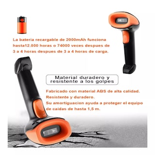 Foto 2 | Lector de Código Barras Belug 1d/2d Inalámbrico Láser