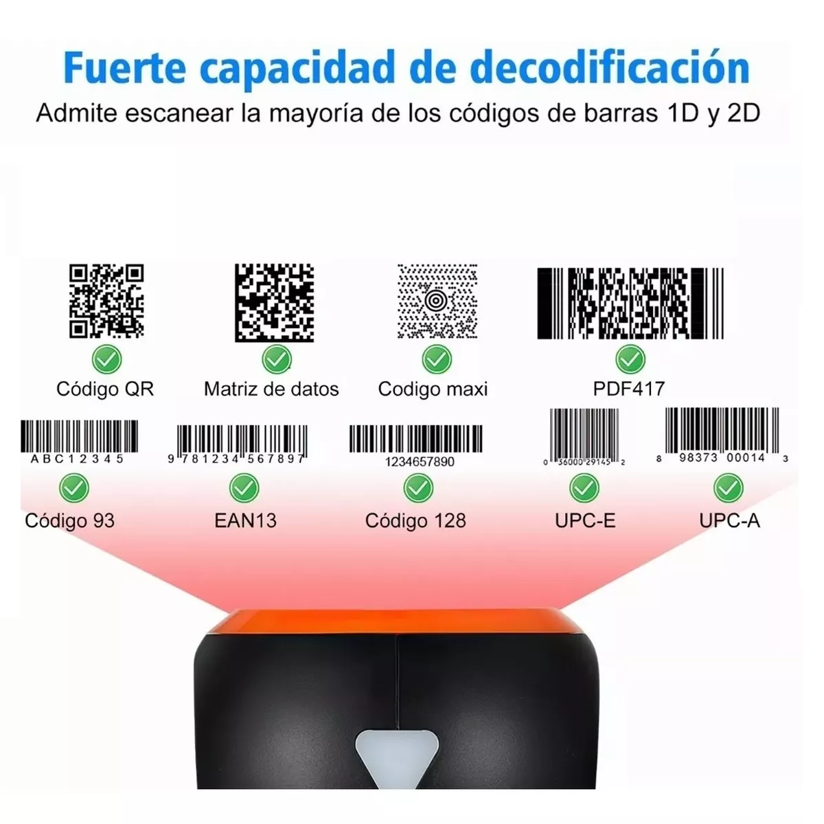 Foto 4 pulgar | Lector de Código Barras Belug Omnidireccional 1D/2D/QR USB Scanner