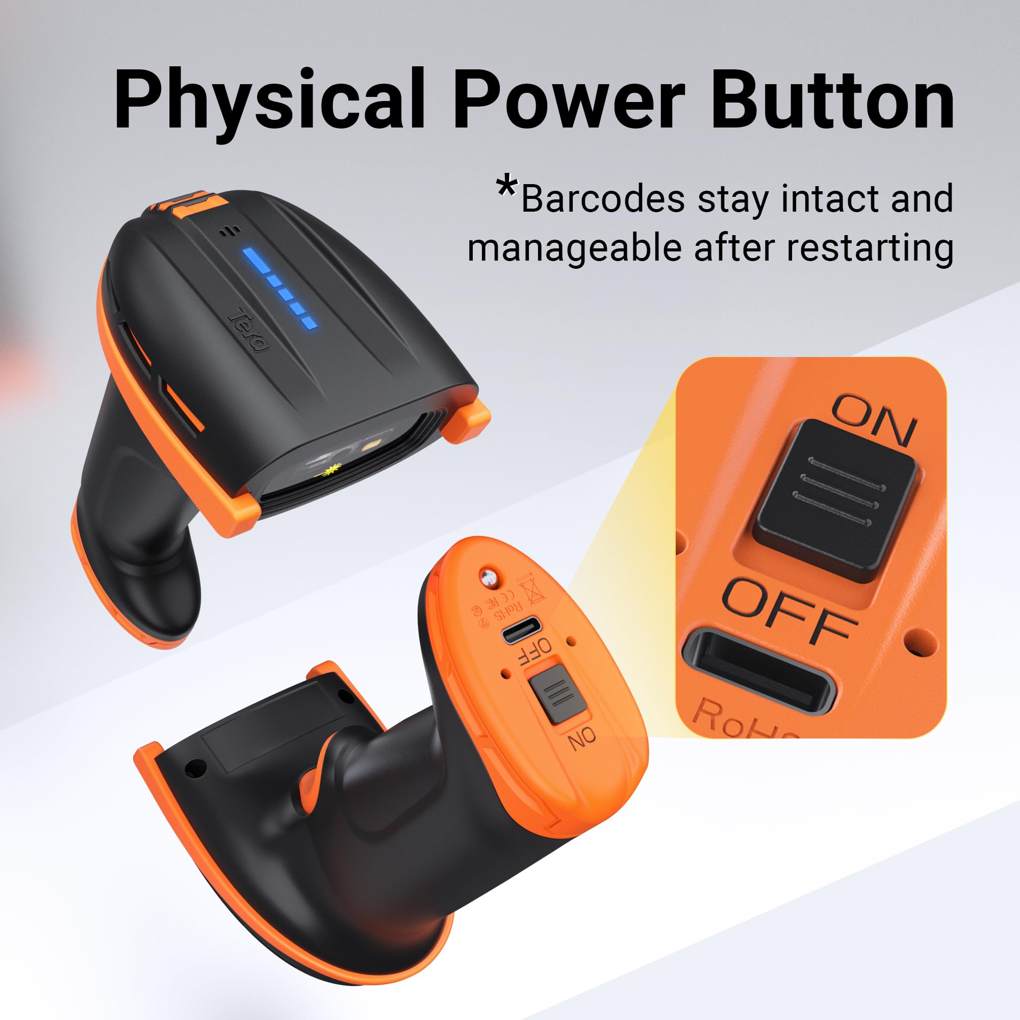 Foto 2 | Escáner De Código De Barras Tera Pro D6100 1d 2d Qr Bluetooth Usb Con Cable - Venta Internacional.