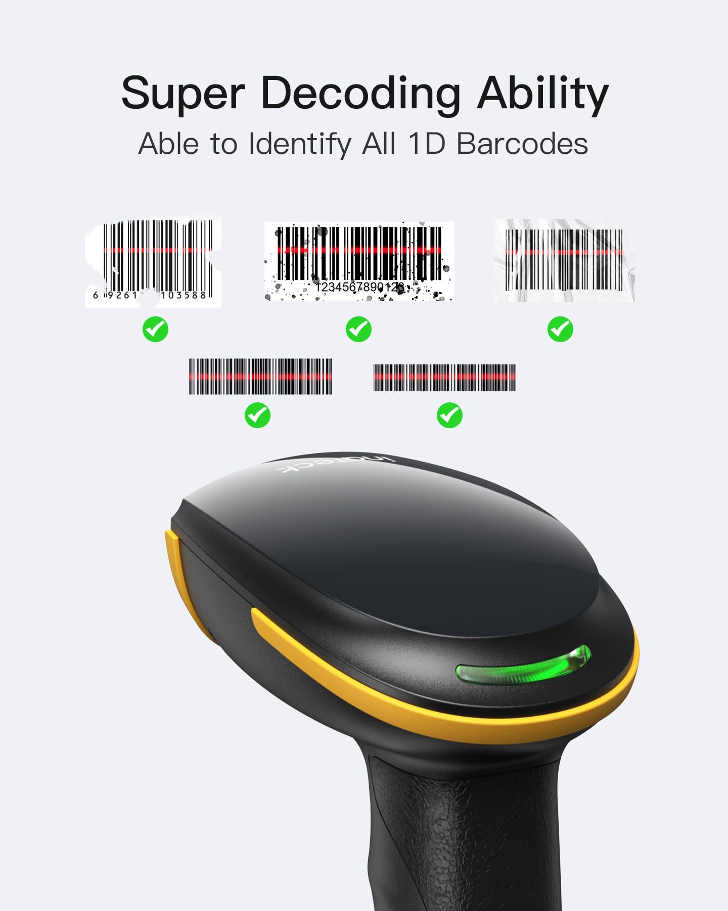 Foto 2 | Escáner De Código De Barras Inalámbrico Inateck Bluetooth 1d Usb Con App Y Sdk - Venta Internacional.