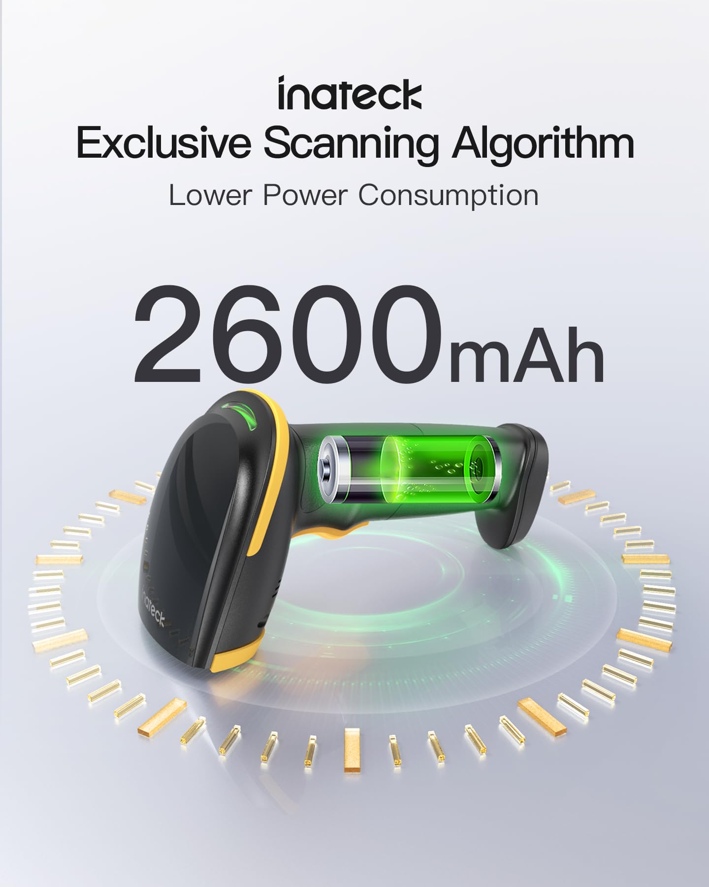 Foto 5 pulgar | Escáner De Código De Barras Inateck Bcst-35 Inalámbrico 2d Con Soporte 2600 Mah - Venta Internacional.