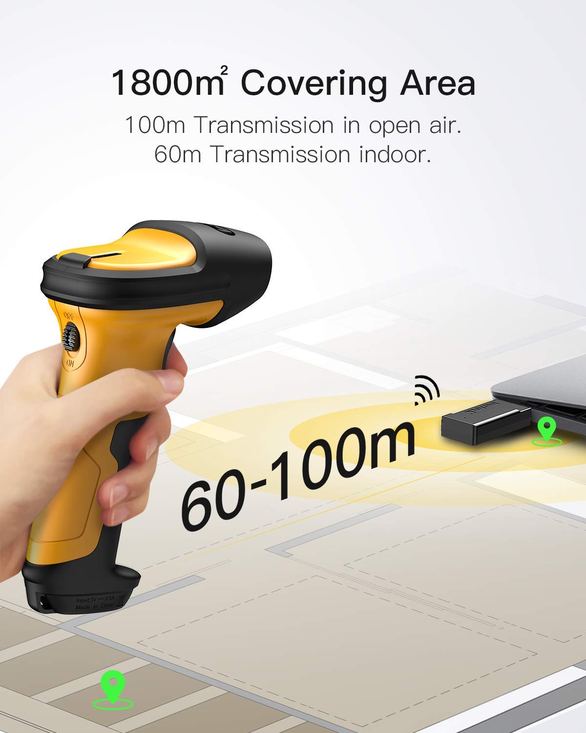 Foto 3 | Escáner De Código De Barras Inateck P6 Inalámbrico De 2,4 Ghz, 2600 Mah, 60 M De Alcance - Venta Internacional.