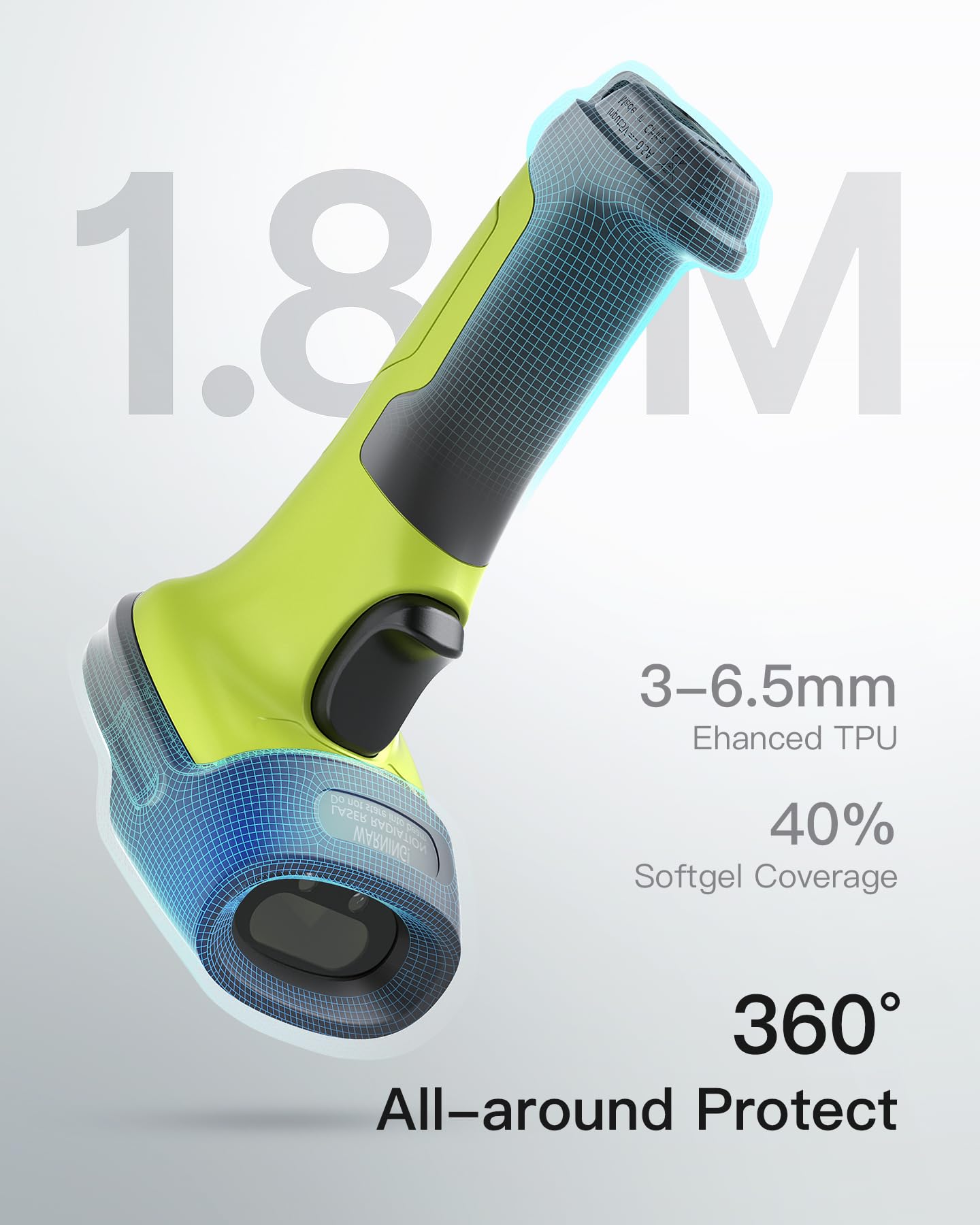 Foto 3 | Escáner De Código De Barras Inateck Bcst-60 Inalámbrico De 35 M De Alcance Verde - Venta Internacional.