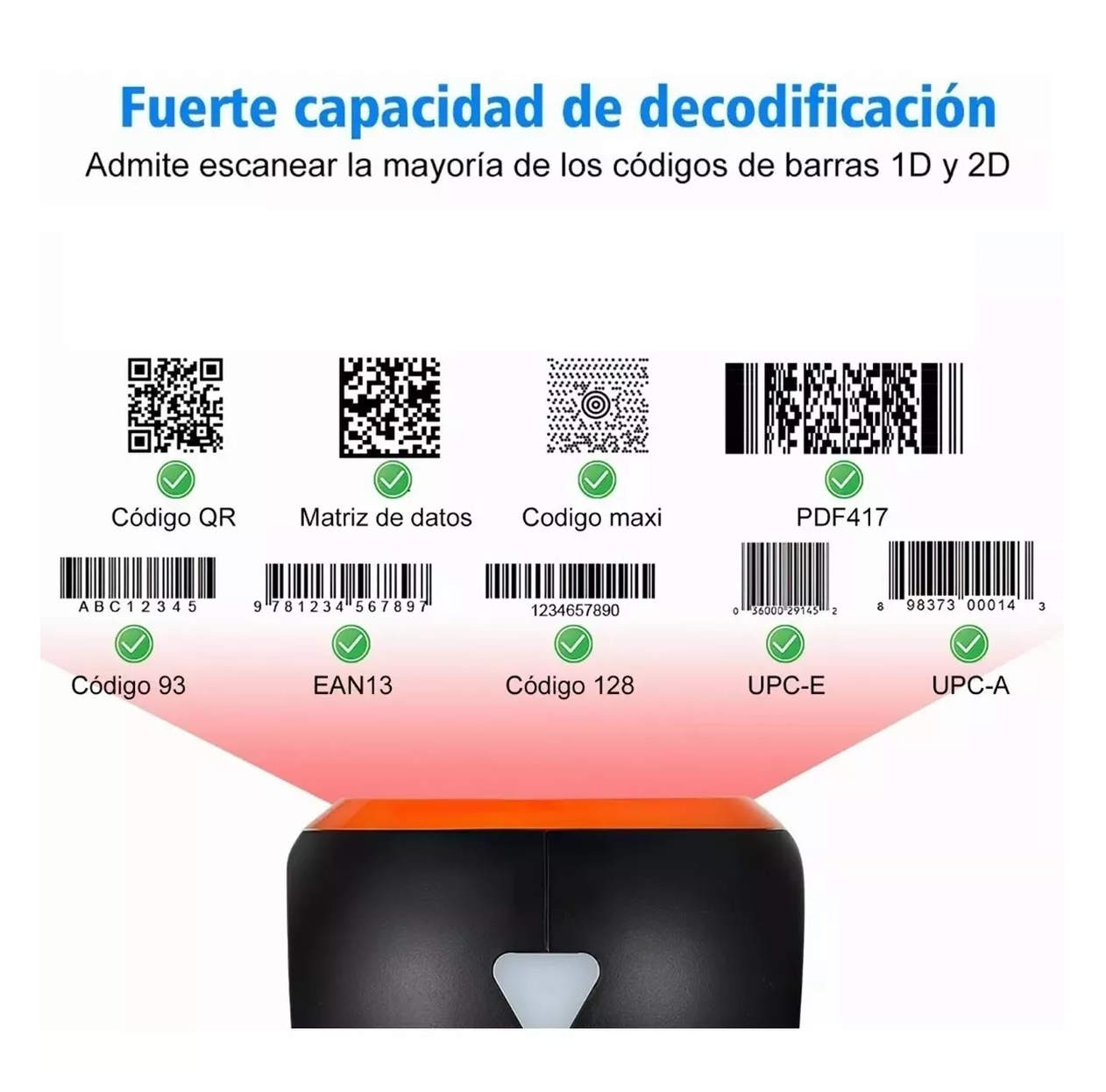 Foto 4 | Lector Código Barras Omnidireccional 1d/2d/qr Usb Scanner Belug Negro