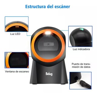 Foto 4 | Lector Código Barras Omnidireccionabelug L 1d/2d/qr Usb Scanner