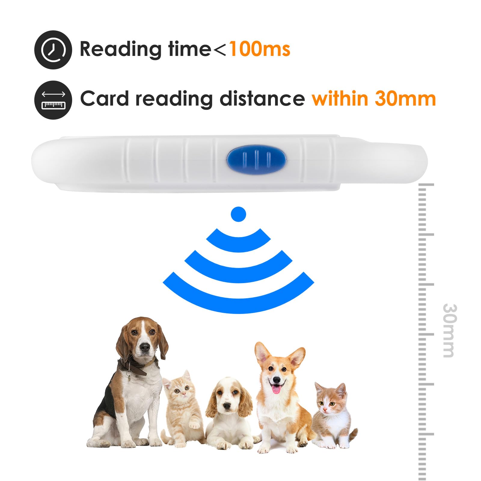 Foto 4 pulgar | Escáner De Microchip Ahanin Portátil Recargable Para Mascotas - Venta Internacional.