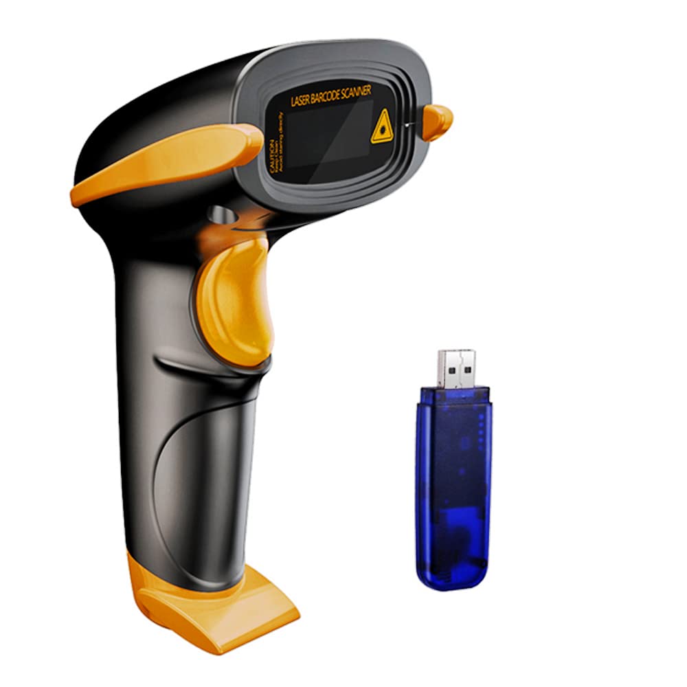 Escáner De Código De Barras Inalámbrico Nadamoo Usb 1d Laser De 328 Pies, Naranja - Venta Internacional.