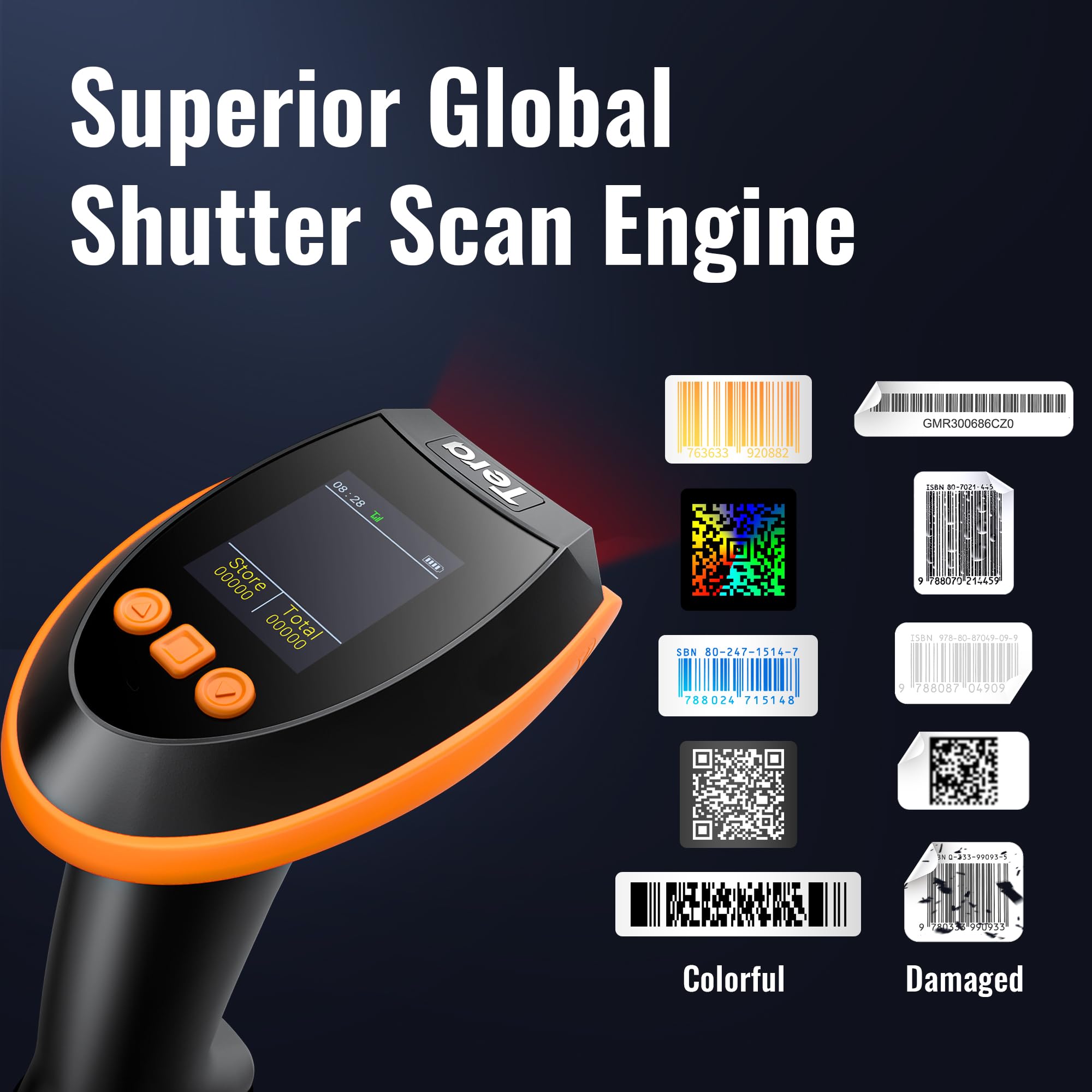 Foto 5 pulgar | Escáner De Código De Barras Tera Wireless Con Screen Pro 1d 2d Qr Hw0009 - Venta Internacional.