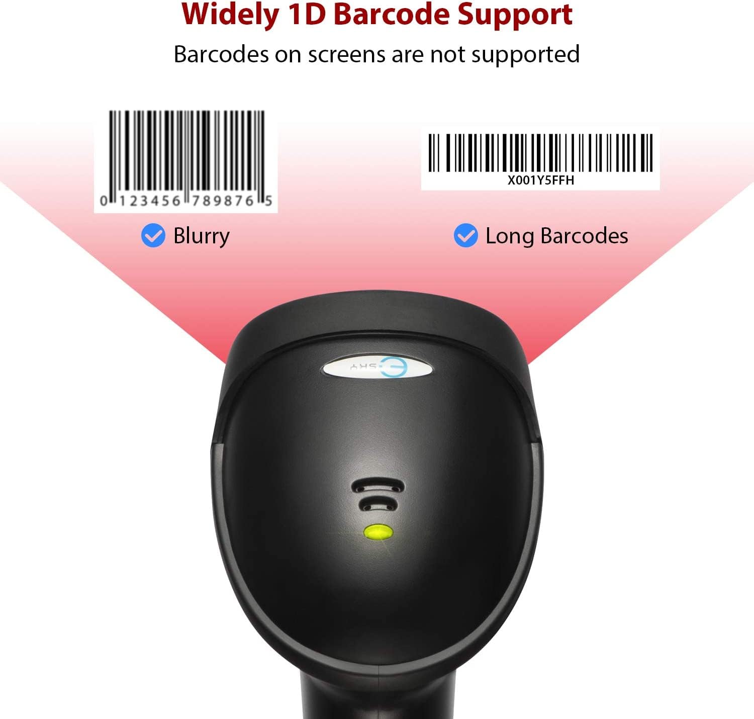 Foto 4 pulgar | Escáner De Código De Barras Esky Portátil Con Cable Y Soporte Usb Laser 1d - Venta Internacional.