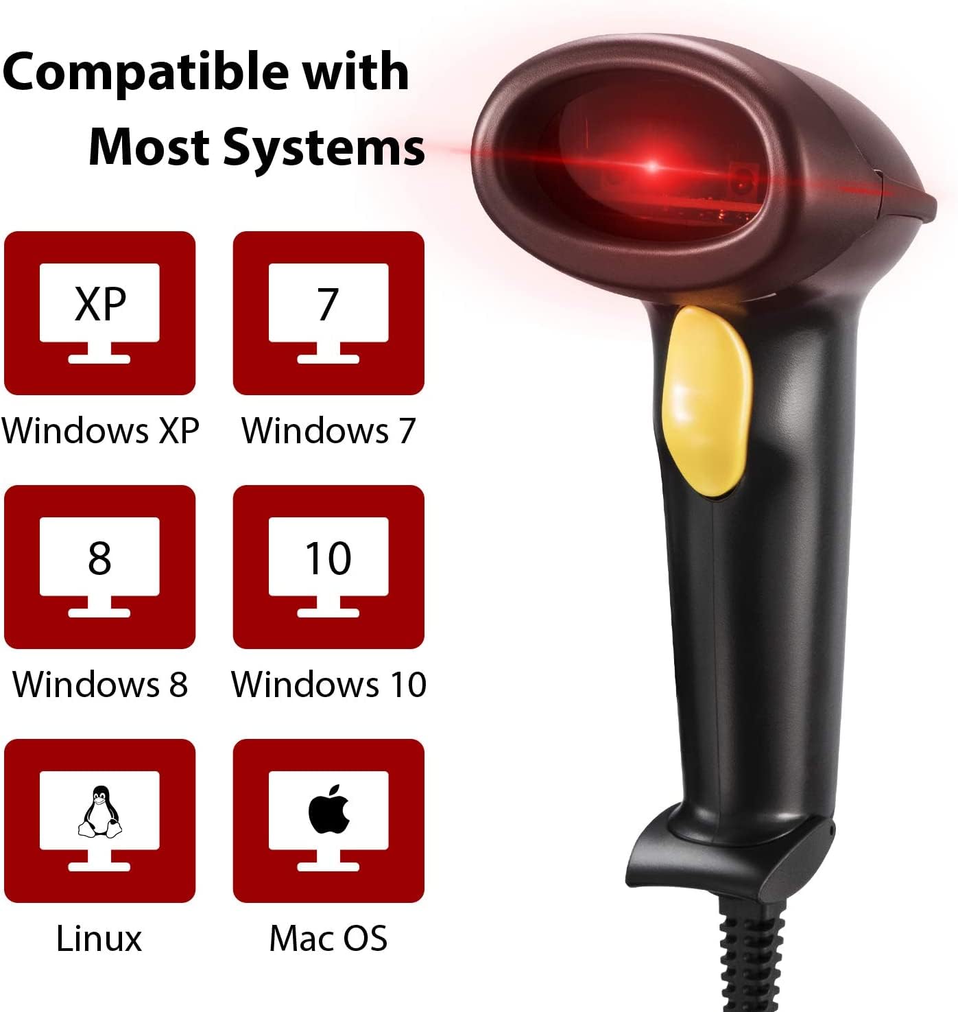 Foto 6 pulgar | Escáner De Código De Barras Esky Portátil Con Cable Y Soporte Usb Laser 1d - Venta Internacional.