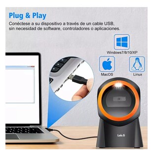Foto 2 | Lector Código Barras Omnidireccional 1d/2d/qr Usb Scanner Negro