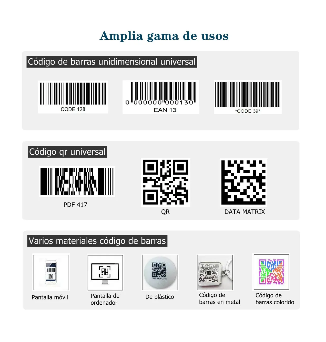 Foto 2 | Lector Codigo De Barras Inalámbrico 1d/2d Lector Qr Bluetooth Negro
