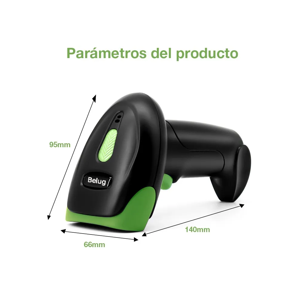 Foto 5 pulgar | Lector De Código De Barras Inalámbrico Verde Con Negro