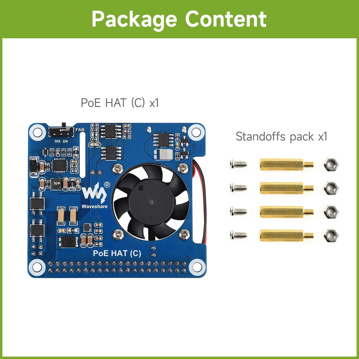 Foto 3 pulgar | Poe Hat Waveshare Tipo C Para Raspberry Pi 3b+/4b 802.3af/at - Venta Internacional.