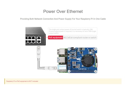 Foto 6 | Poe Hat Waveshare Tipo C Para Raspberry Pi 3b+/4b 802.3af/at - Venta Internacional.