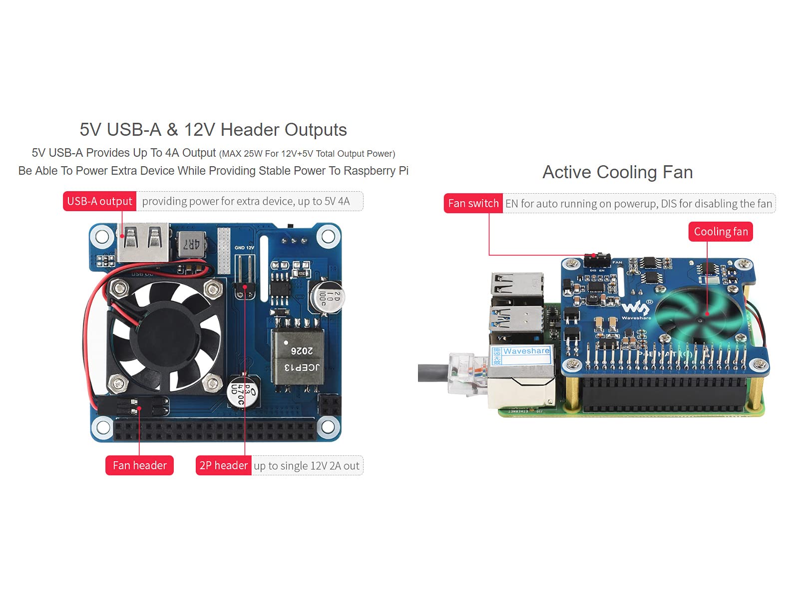 Foto 8 pulgar | Poe Hat Waveshare Tipo C Para Raspberry Pi 3b+/4b 802.3af/at - Venta Internacional.