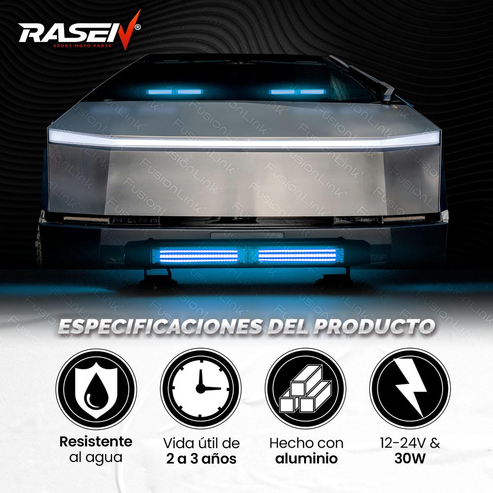 Foto 3 | Barra Torreta Estrobo Rasenleds Con Base Magnética 35cm