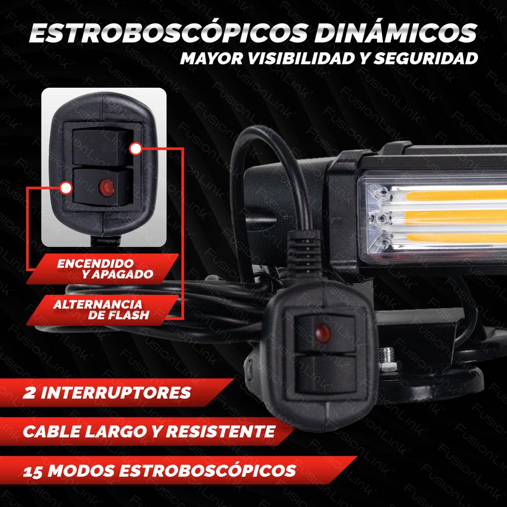 Foto 5 | Barra Torreta Estrobo Rasenleds Con Base Magnética 35cm