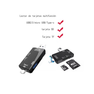Foto 2 | Adaptador Lector Tarjetas USB Eo Safe Imports Esi-6339 color Negro Tipo-C SD TF Otg PC Telemóvil