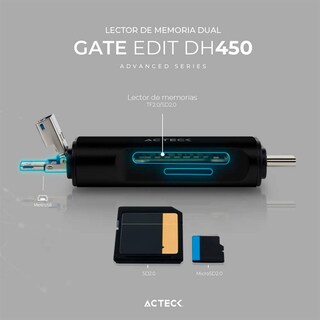 Foto 3 | Lector de Memorias Acteck Dh450 color Negro