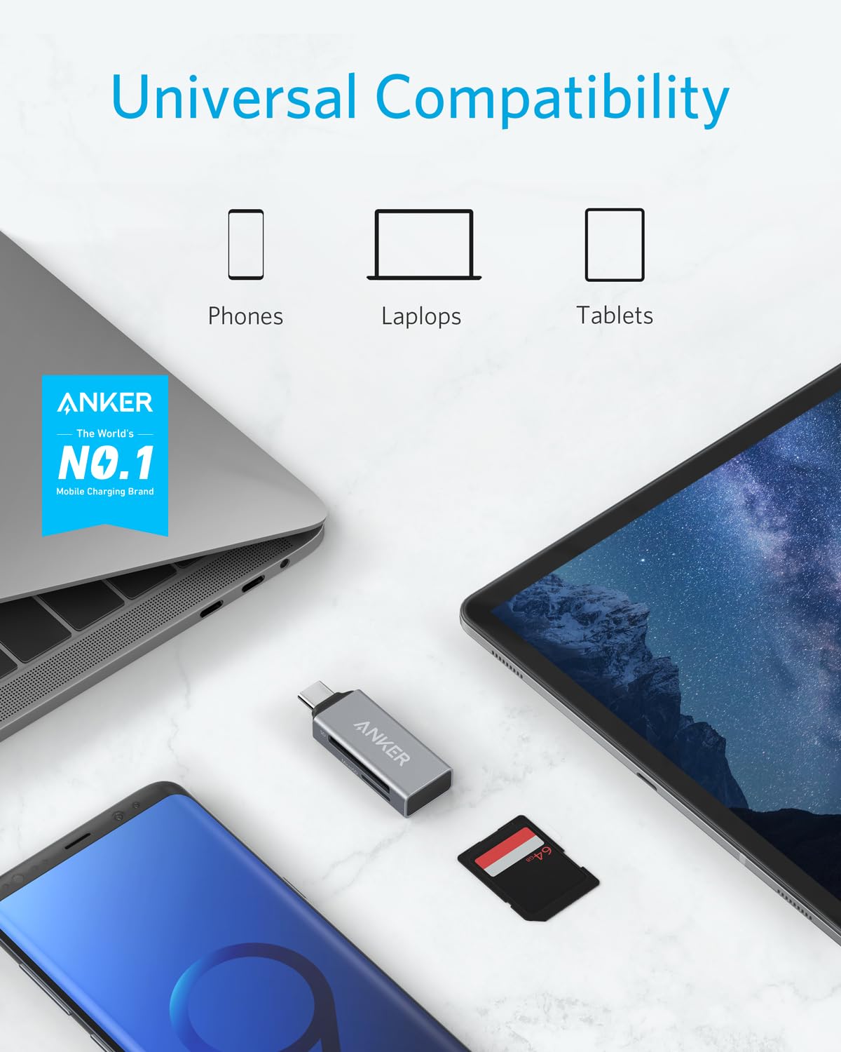 Foto 3 pulgar | Lector De Tarjetas Sd Memoria Usb C 2 En 1 Anker Para Sdxc Sdhc Sd - Venta Internacional.