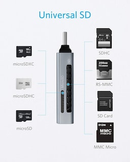 Foto 3 | Lector De Tarjetas Sd Memoria Usb C 2 En 1 Anker Para Sdxc Sdhc Sd - Venta Internacional.