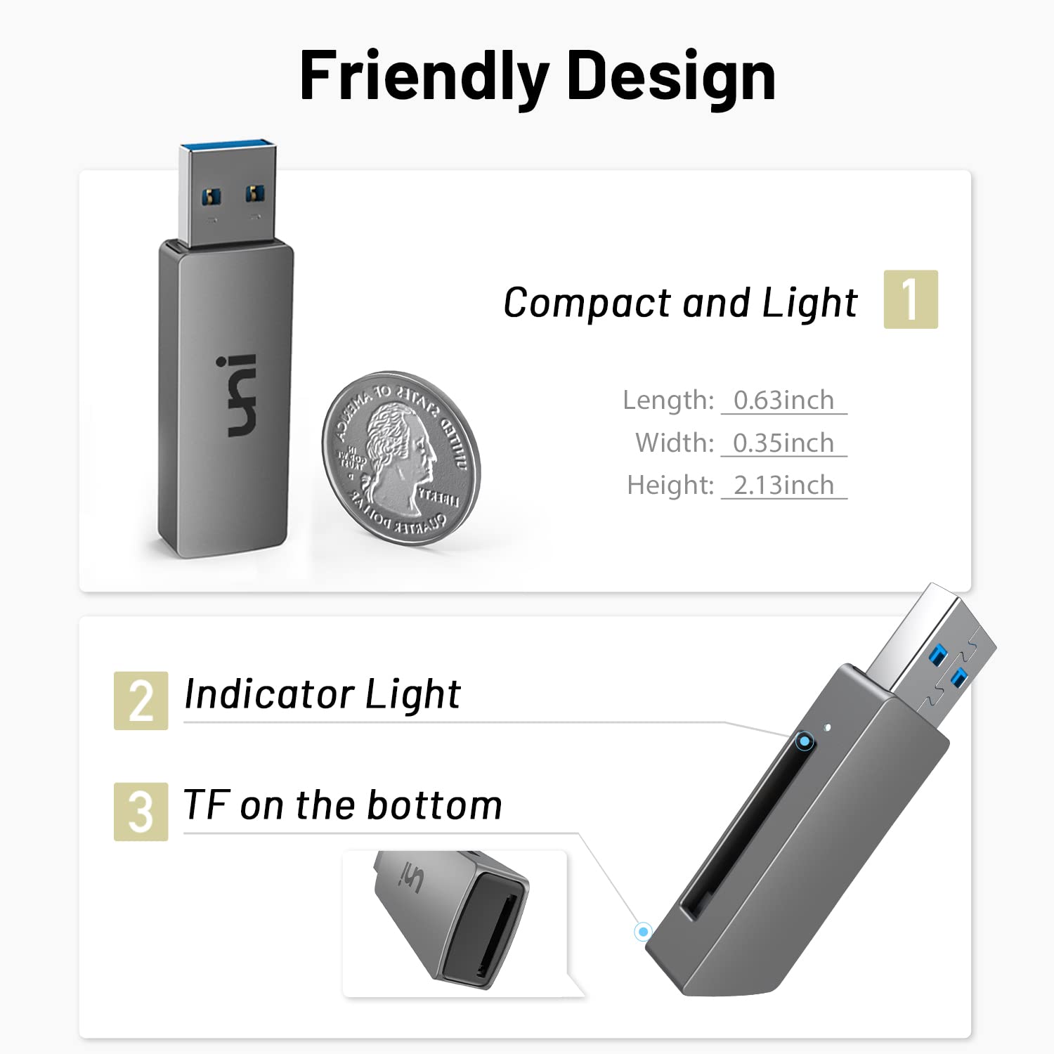Foto 7 | Lector De Tarjetas Sd Uni Usb 3.0 De Alta Velocidad Para Mac Win Linux Pc - Venta Internacional.