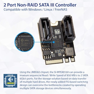 Foto 2 | Adaptador Io Crest De 2 Puertos Sata Iii De 6 Gb/s A M.2 Ngff A+e Key - Venta Internacional.