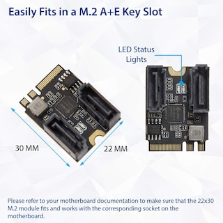 Foto 3 | Adaptador Io Crest De 2 Puertos Sata Iii De 6 Gb/s A M.2 Ngff A+e Key - Venta Internacional.