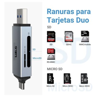 Foto 3 | Lector De Tarjetas Sd De Atolla A Otg 5gbps Usb 3.0 Tipo C Lab.g Plata