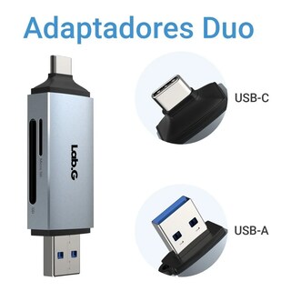 Foto 4 | Lector De Tarjetas Sd De Atolla A Otg 5gbps Usb 3.0 Tipo C Lab.g Plata