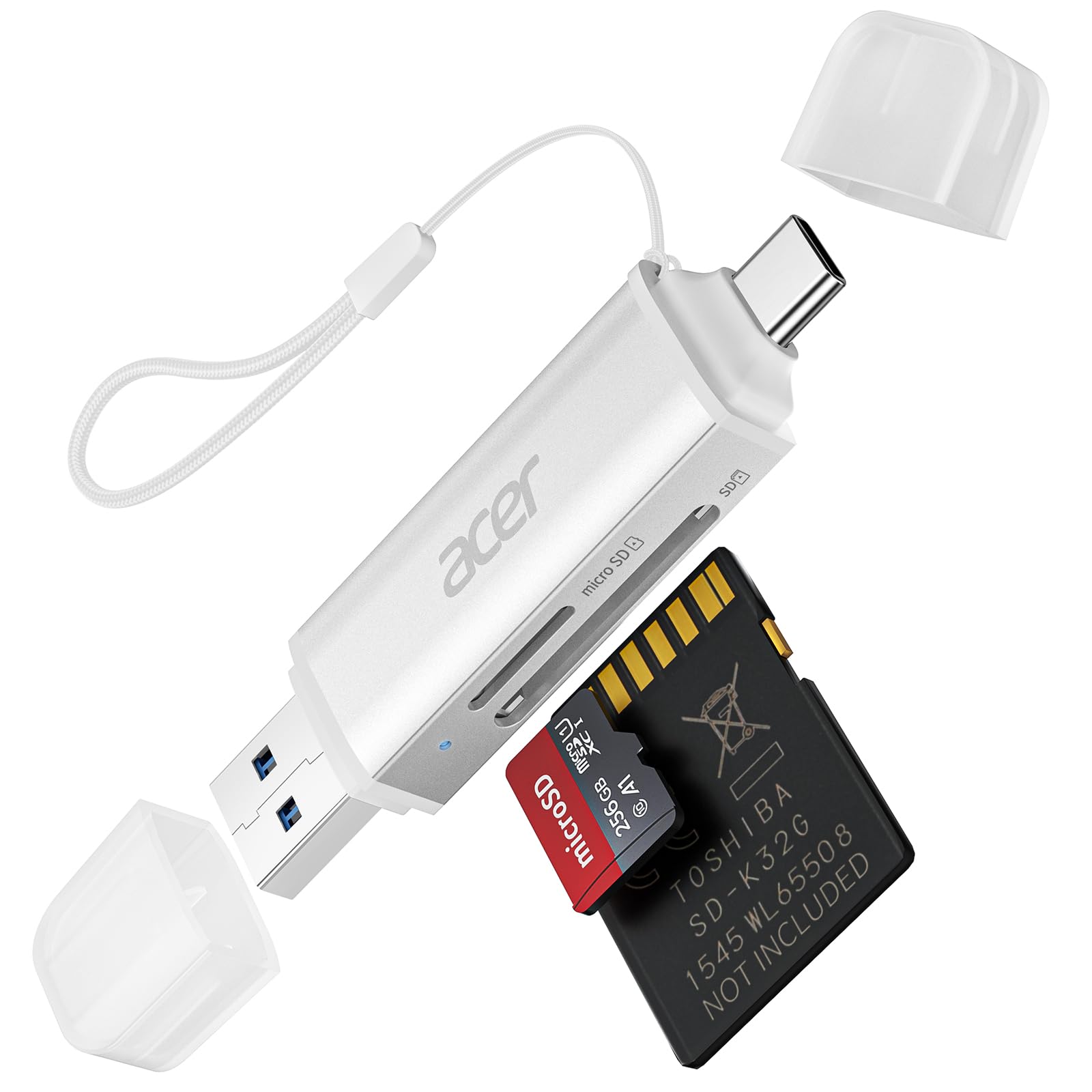 Foto 2 pulgar | Lector De Tarjetas Sd Acer Usb C Dual Slots Usb 3.0 Type C Plateado - Venta Internacional.