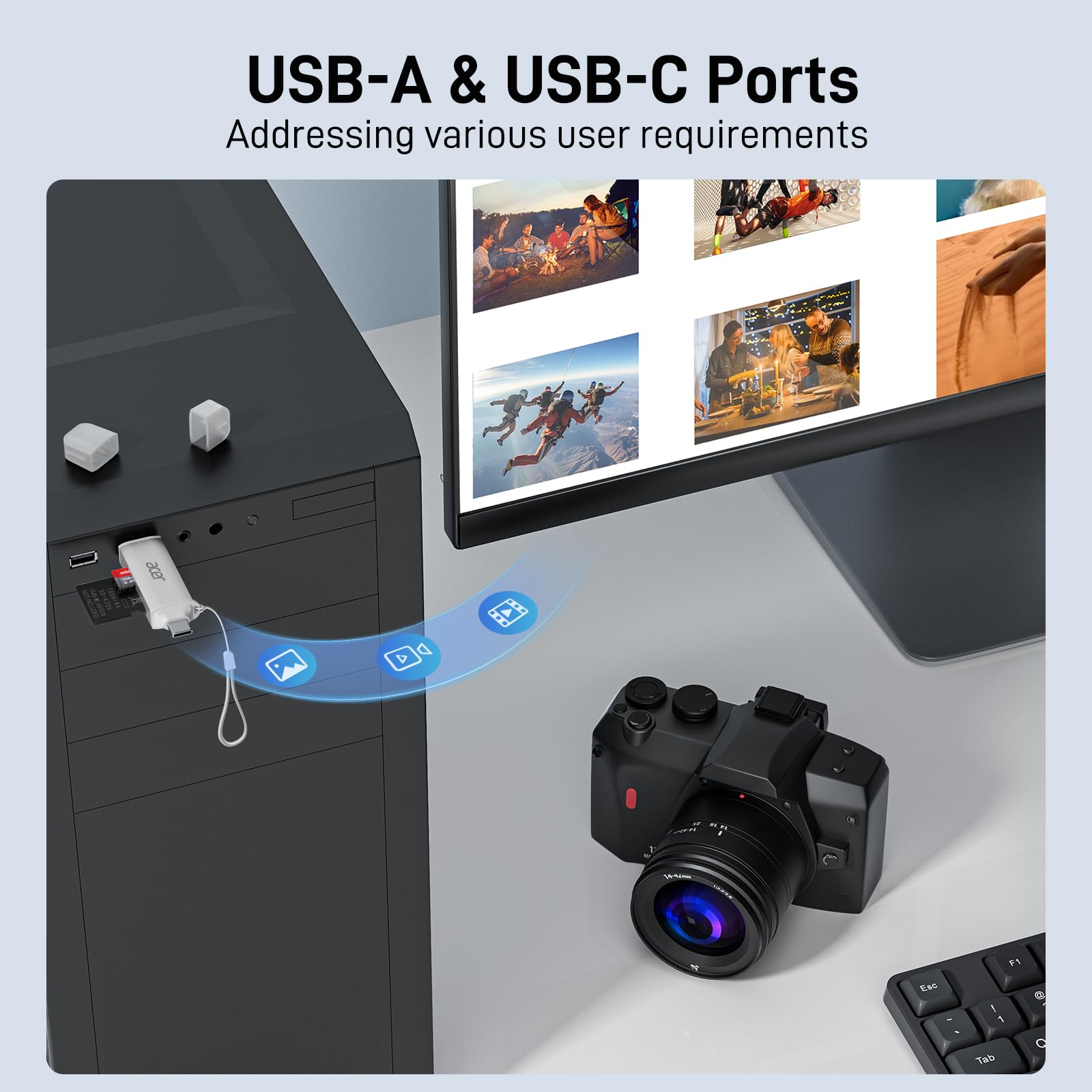 Foto 6 pulgar | Lector De Tarjetas Sd Acer Usb C Dual Slots Usb 3.0 Type C Plateado - Venta Internacional.