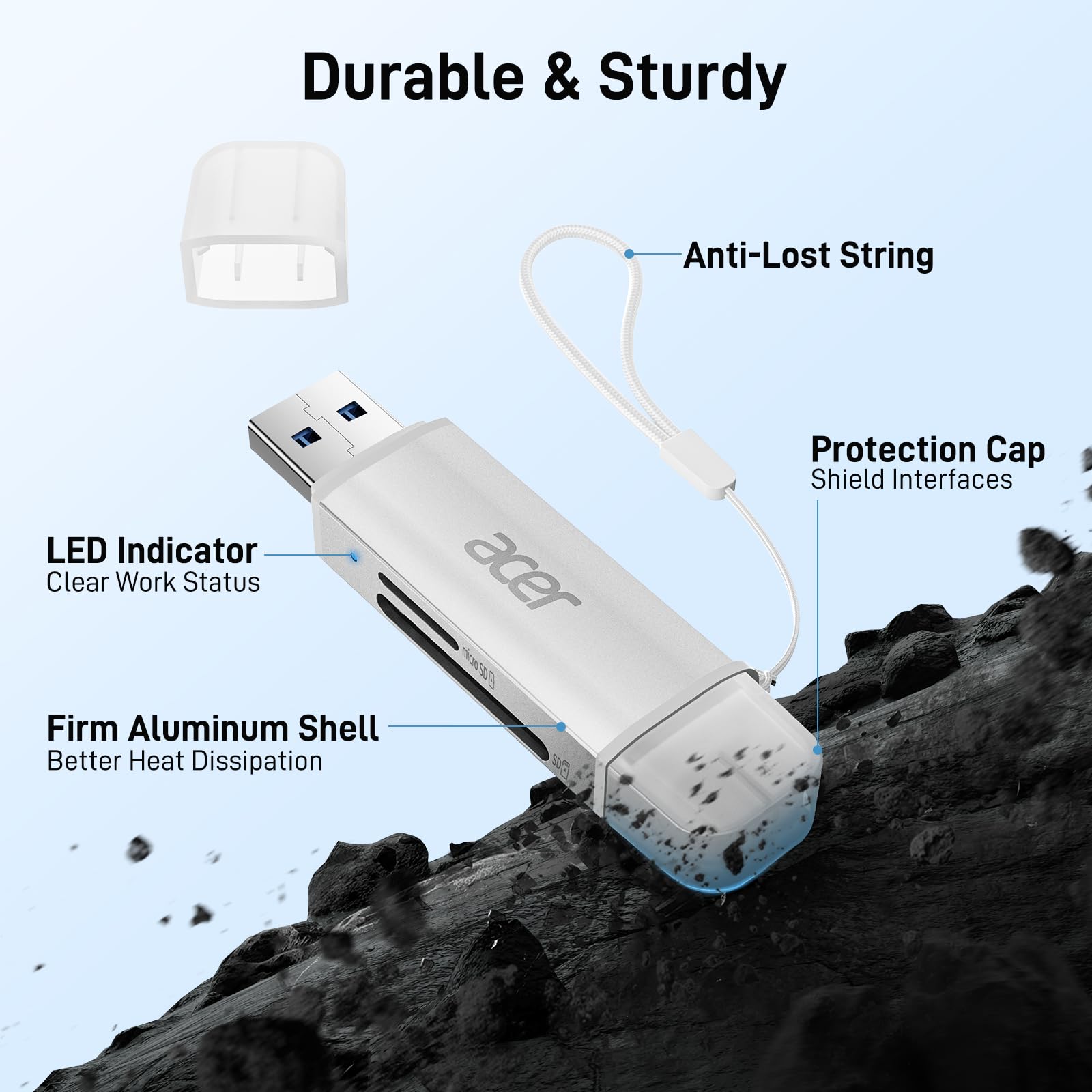 Foto 8 pulgar | Lector De Tarjetas Sd Acer Usb C Dual Slots Usb 3.0 Type C Plateado - Venta Internacional.