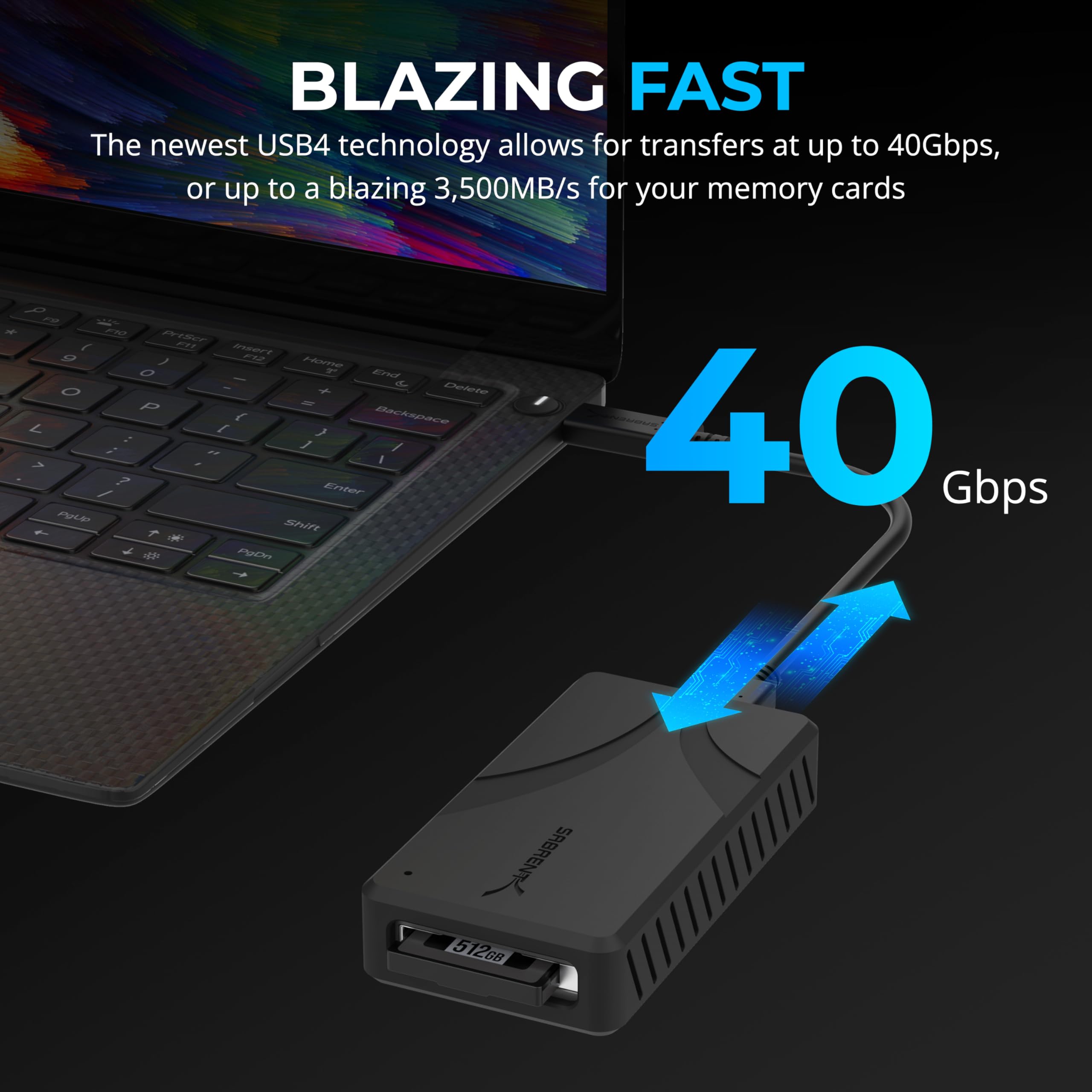 Foto 4 pulgar | Lector De Tarjetas Cfexpress Tipo B Sabrent Usb4 Cr-u4xb 40 Gbps - Venta Internacional.