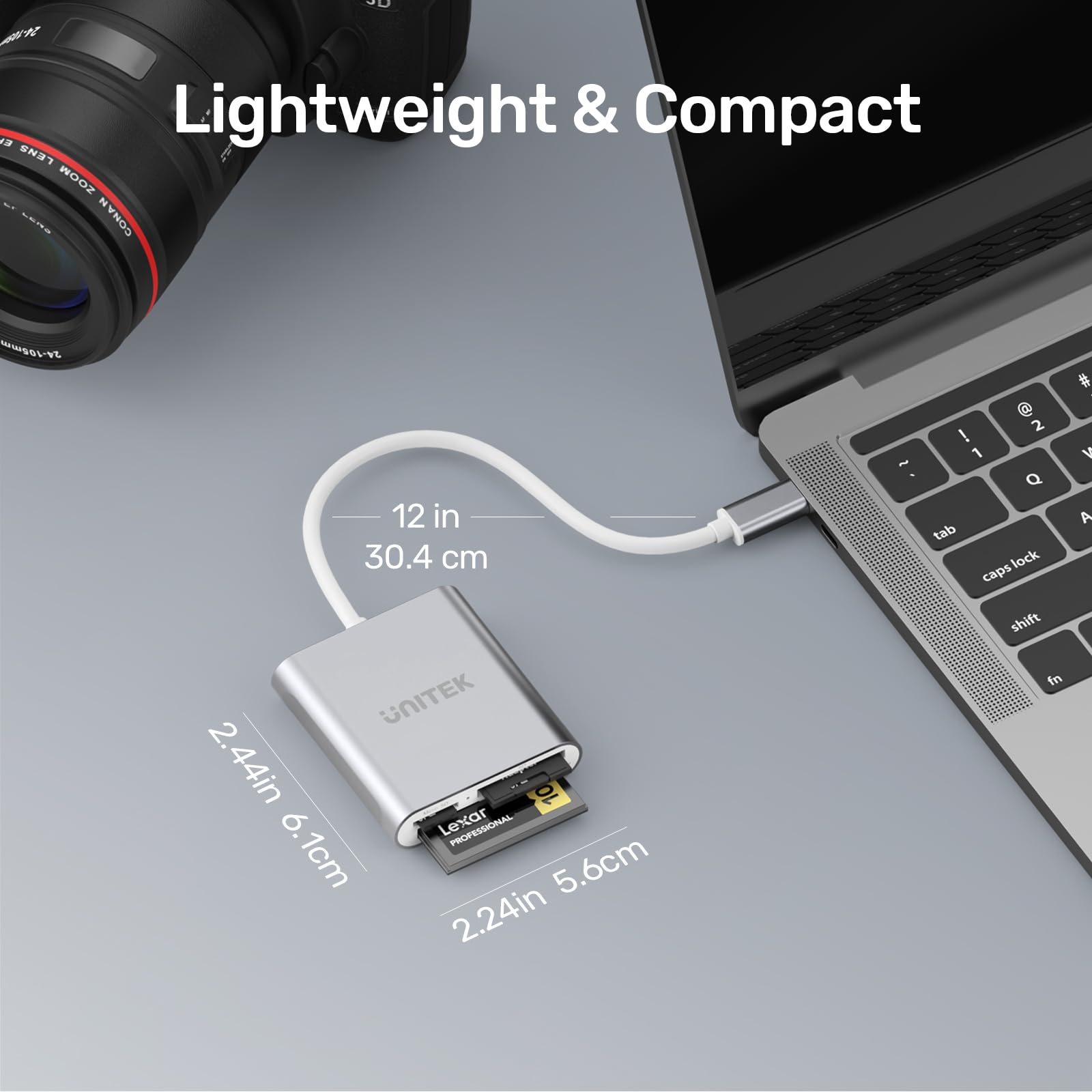 Foto 7 | Lector De Tarjetas Sd Usb C Unitek De 3 Ranuras Usb 3.0 Tipo C - Gris - Venta Internacional.